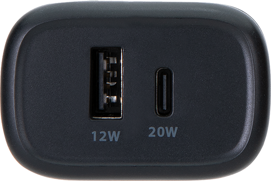 AT&T Dual Port 32W Power Delivery Wall Block (USB-C + USB-A) - Black